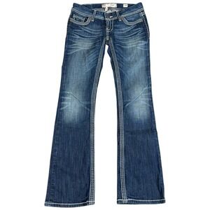 BKE Buckle Stella Bootcut Jeans Womens 27 (28x32) Blue Denim Slim Fit Casual